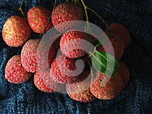 Fresh Lychy fruit and sweet tast redcover fruit photo