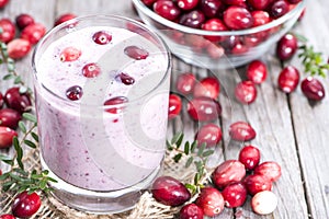 Fresh made Cranberry Milkshake