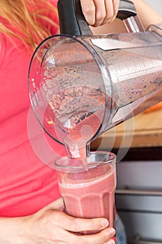 Fresh made glass of smoothie in the glass