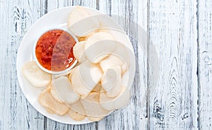 Fresh made Prawn Crackers (Krupuk)