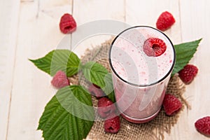 Fresh made Raspberry Milkshake