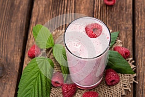 Fresh made Raspberry Milkshake
