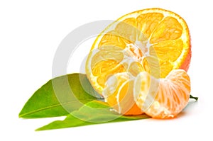 Fresh mandarin close-up