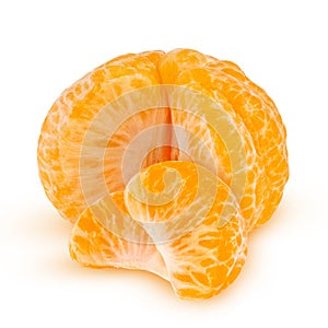 Fresh mandarin with leaf isolated on white