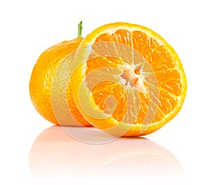 Fresh mandarine fruit with cut