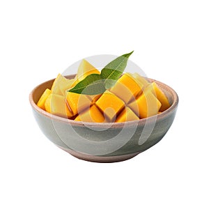 Fresh Mango in a bowl front view isolate