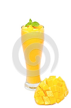 Fresh mango juice in a glass