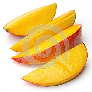 Mango slices isolated on white background photo