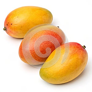 Fresh mangoes isolated on transparent background