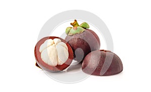 Fresh mangosteen isolated on white background