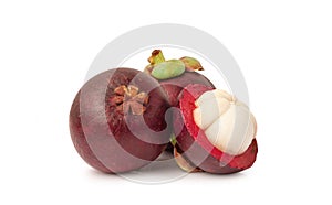 Fresh mangosteen isolated on white background