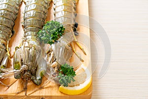 fresh mantis shrimp with lemon