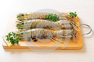 fresh mantis shrimp with lemon