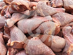 Fresh meat chicken in supermarket.