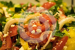 A fresh mediterrane salad at lunch in east germany