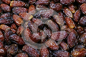 Fresh Medjool Dates background. Healthy organic product. Top view. Close up