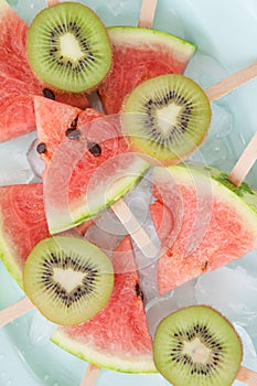 Fresh melon popsicles