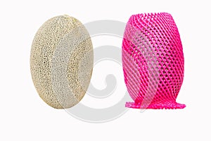 Fresh Melon vertical whole and covered by Shockproof foam pink .