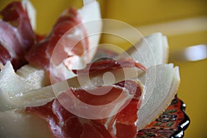 Fresh melone and jamon