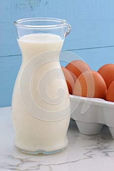 Fresh milk and eggs