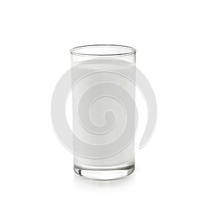 Fresh milk in the glass on white background