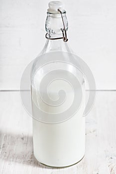 Fresh milk in old fashioned bottle