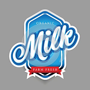Fresh Milk sign vintage style illustration