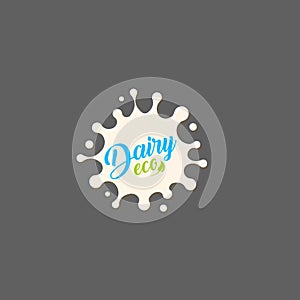 Fresh Milk splash vector icon. White blot, drop illustration. Dairy logo template. Yogurt and cream sign design.