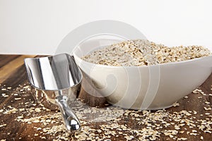 Fresh milled raw uncooked oats