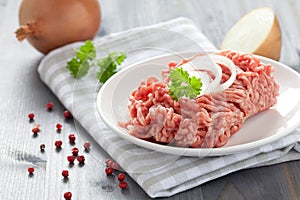 Fresh minced meat photo