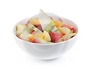 Fresh mix fruit salad with strawberry, kiwi and