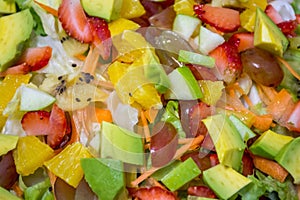 Fresh mixed fruits salad, healthy fresh fruits