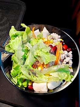 Fresh mixed vegetables salad and bright colors to eat