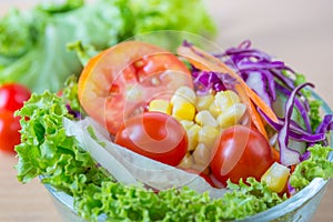 Fresh mixed vegetables salad