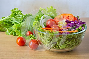 Fresh mixed vegetables salad.