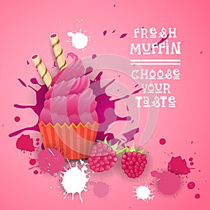 Fresh Muffin Choose Your Taste Logo Cake Sweet Beautiful Cupcake Dessert Delicious Food