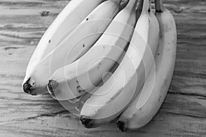 Fresh natural banana bunch Black and white style photo