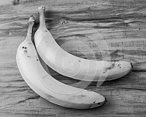 Fresh natural banana bunch Black and white style photo