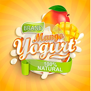 Fresh and Natural Mango Yogurt label splash.