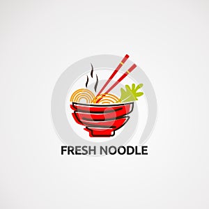 Fresh noodle logo vector, icon, element, and template