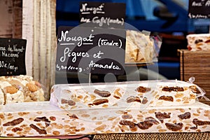 Fresh Nougat at a French Market photo