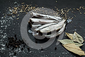 Fresh oiled sardines