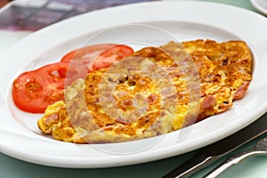 Fresh Omelet with ham & Tomato