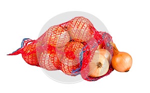 Fresh onions in a package