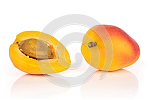 Fresh orange apricot isolated on white