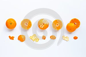 Fresh orange citrus fruit isolated on white background