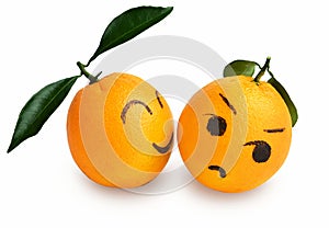 Fresh orange Expression of Lovers Cartoon,Creative Poster