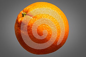 Fresh orange fruit isolated on grey background