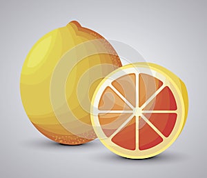 Fresh orange fruit with slice