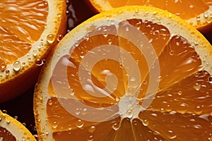 fresh orange fruits as background, top view